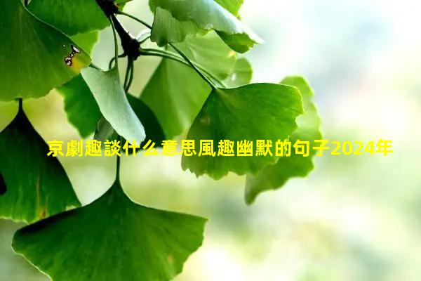 京劇趣談什么意思風趣幽默的句子2024年3月2日