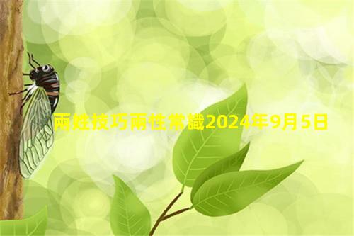 兩姓技巧兩性常識2024年9月5日