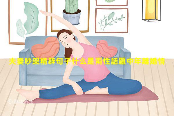 夫妻吵架精辟句子什么是兩性話題中年離婚情感話題