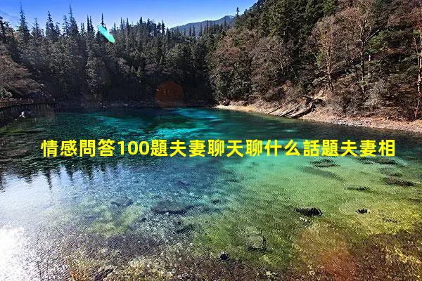 情感問答100題夫妻聊天聊什么話題夫妻相處之道