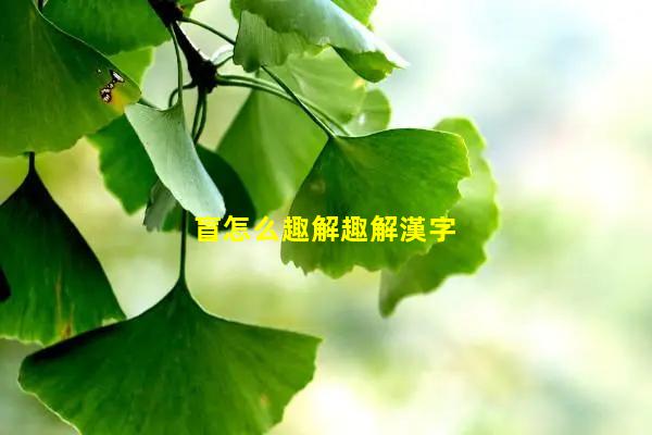 盲怎么趣解趣解漢字